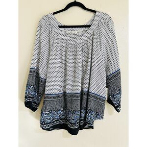 Caffe Marrakesh Women's BOHO Paisley Peasant Top Size M Hippie NWT